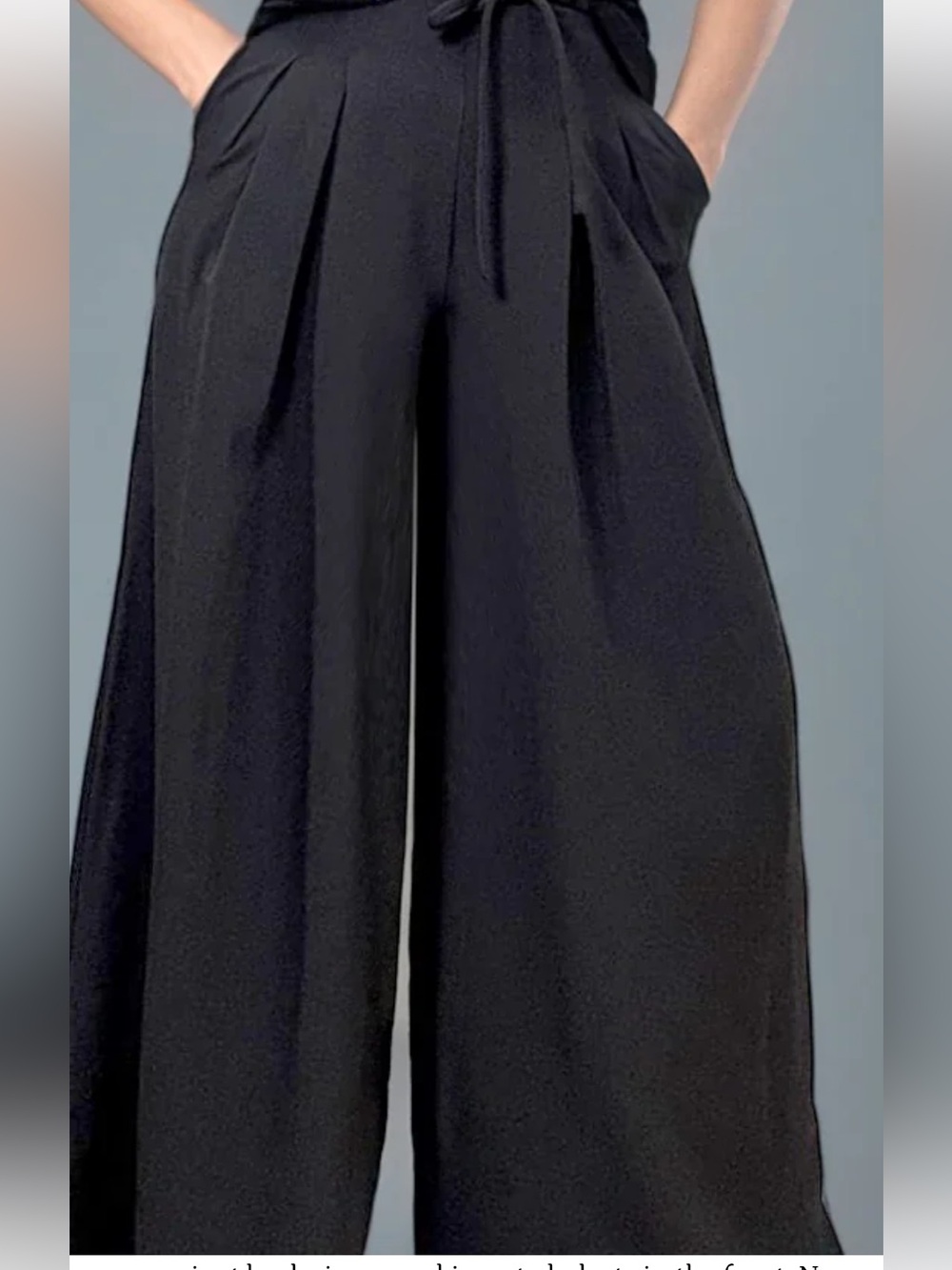 N by Nancy Navy Pleated Wide-Leg Trousers size M